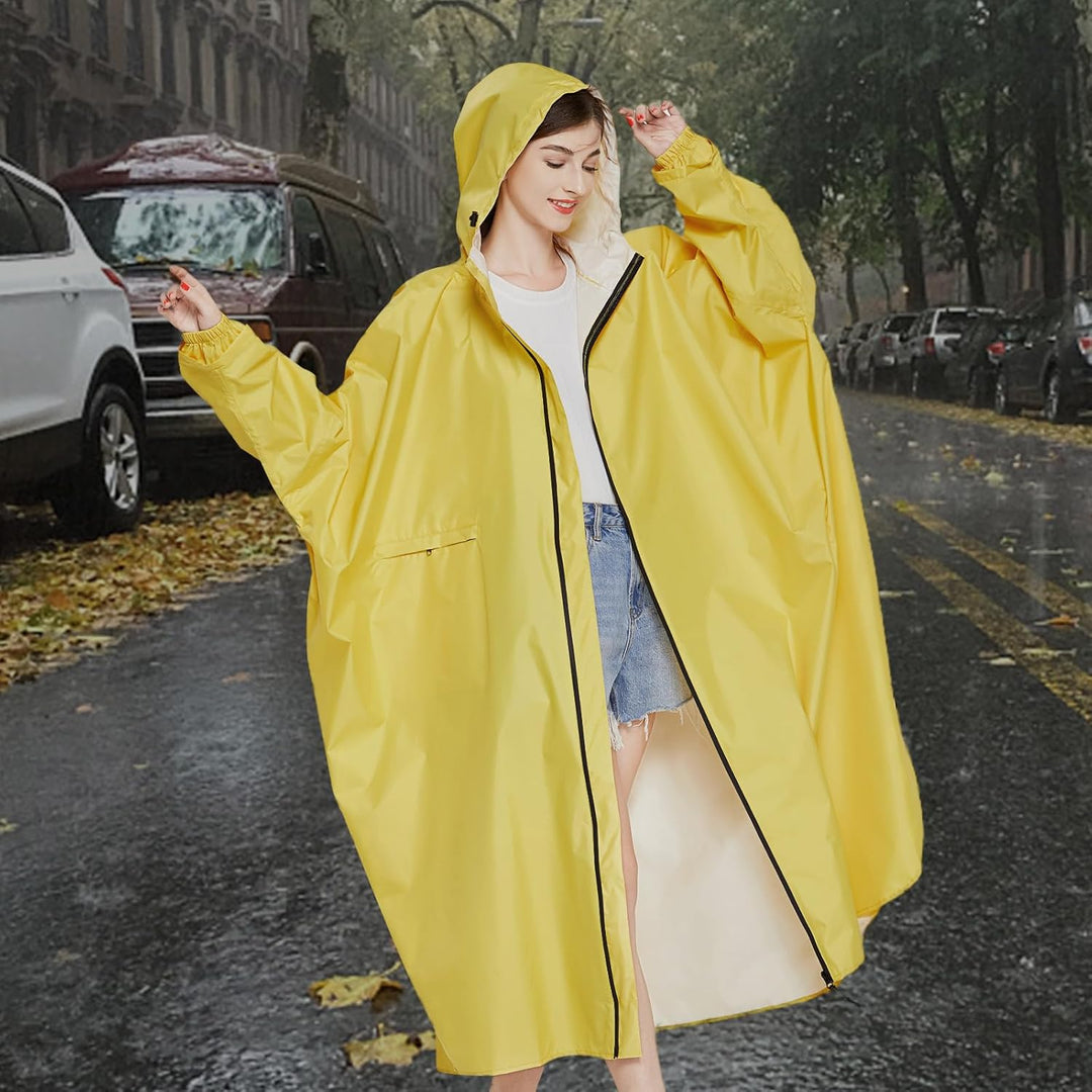 Ynport Crefreak Damen Lange Wasserdichte Regenmäntel Leichter Regenponcho Packbare Outdoor-Regenbekl
