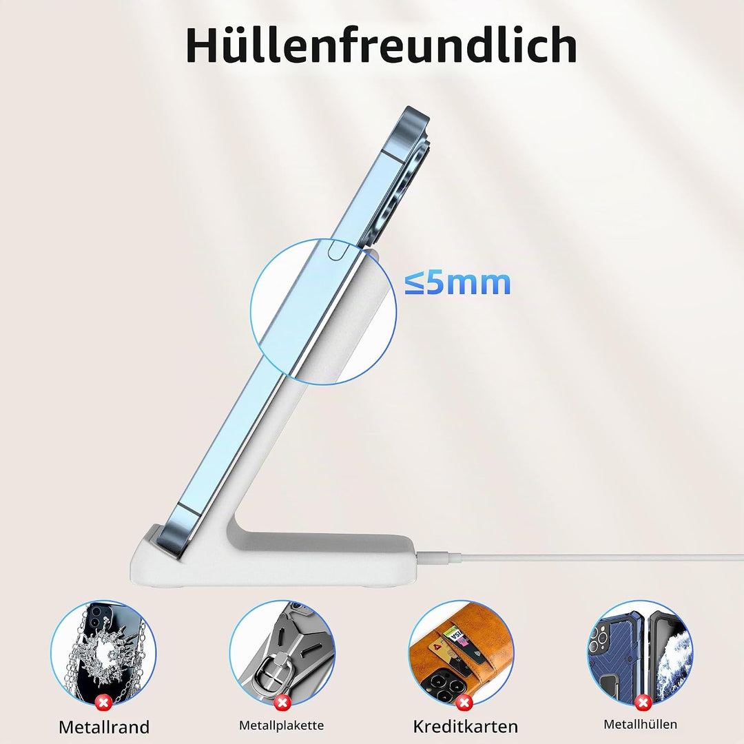 Wireless Charger, Zestiq 15W Induktive Ladestation Handy Ständer, Schnelles Kabelloses Ladegerät für
