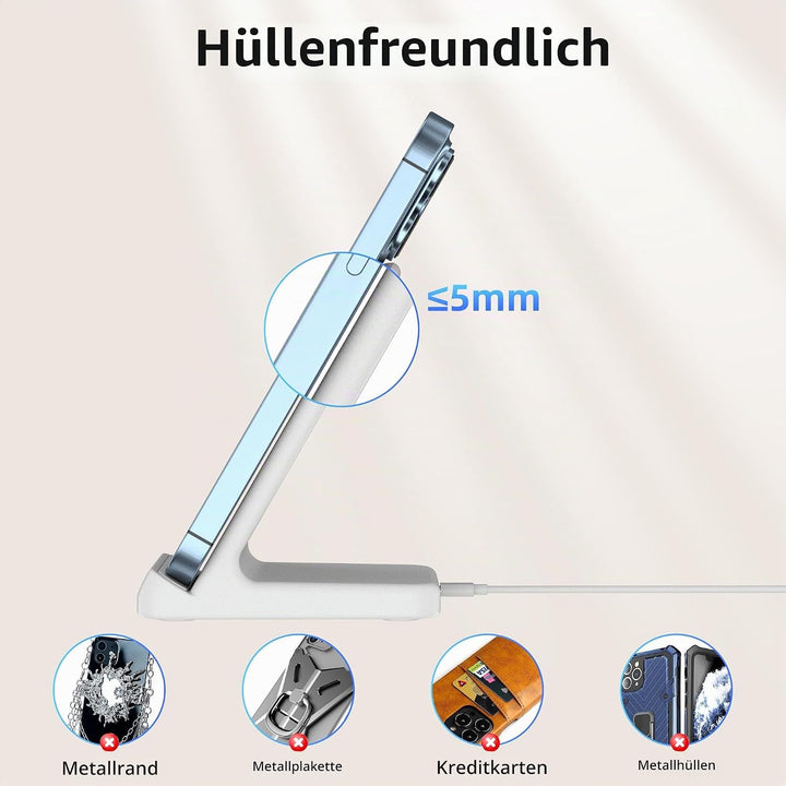Wireless Charger, Zestiq 15W Induktive Ladestation Handy Ständer, Schnelles Kabelloses Ladegerät für