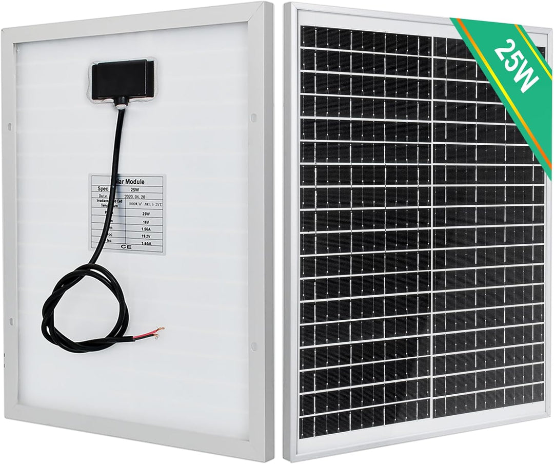 ECO-WORTHY 25 Watt 12 Volt Solarpanel IP65 Wasserdichtes Solarmodul Off Grid Batterieladung für Auto