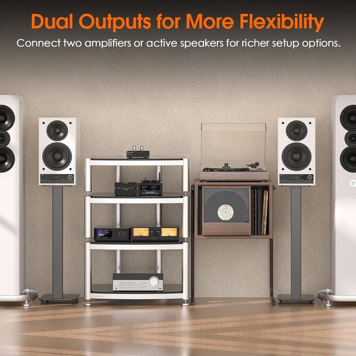 Douk Audio Röhrenvorverstärker MM Phono-Stufe HiFi Stereo-Vorverstärker mit Tiefpassfilter, Subwoofe