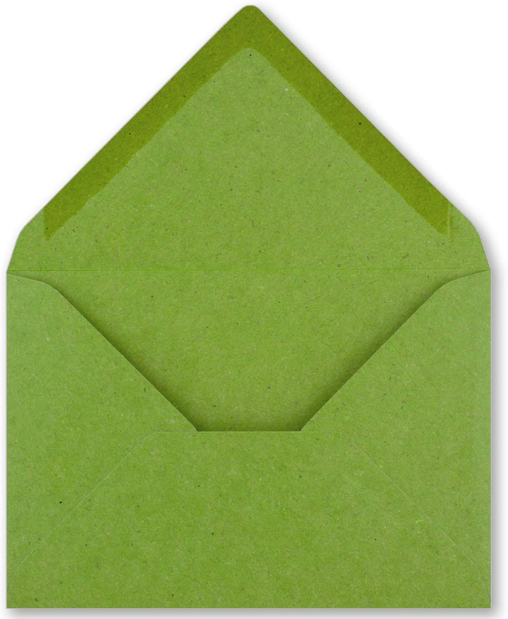 50x Vintage Briefumschläge in hellgrün (grün) DIN B6 125 x 178 mm Kraftpapier 120 g/m² Recycling Nas