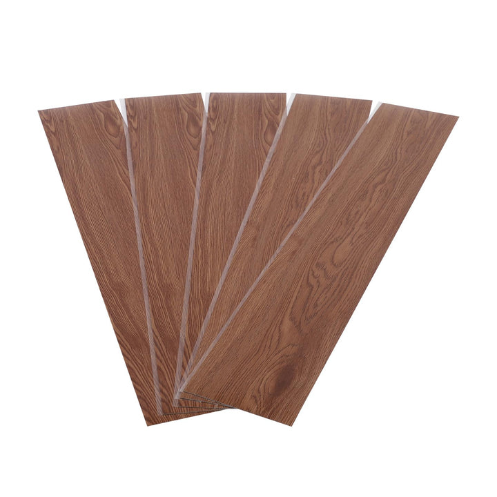 PVC Bodenfliesen selbstklebend 36 Stück Holzkorn Walnussfarbe | Starke Selbstklebung – einfache Reno