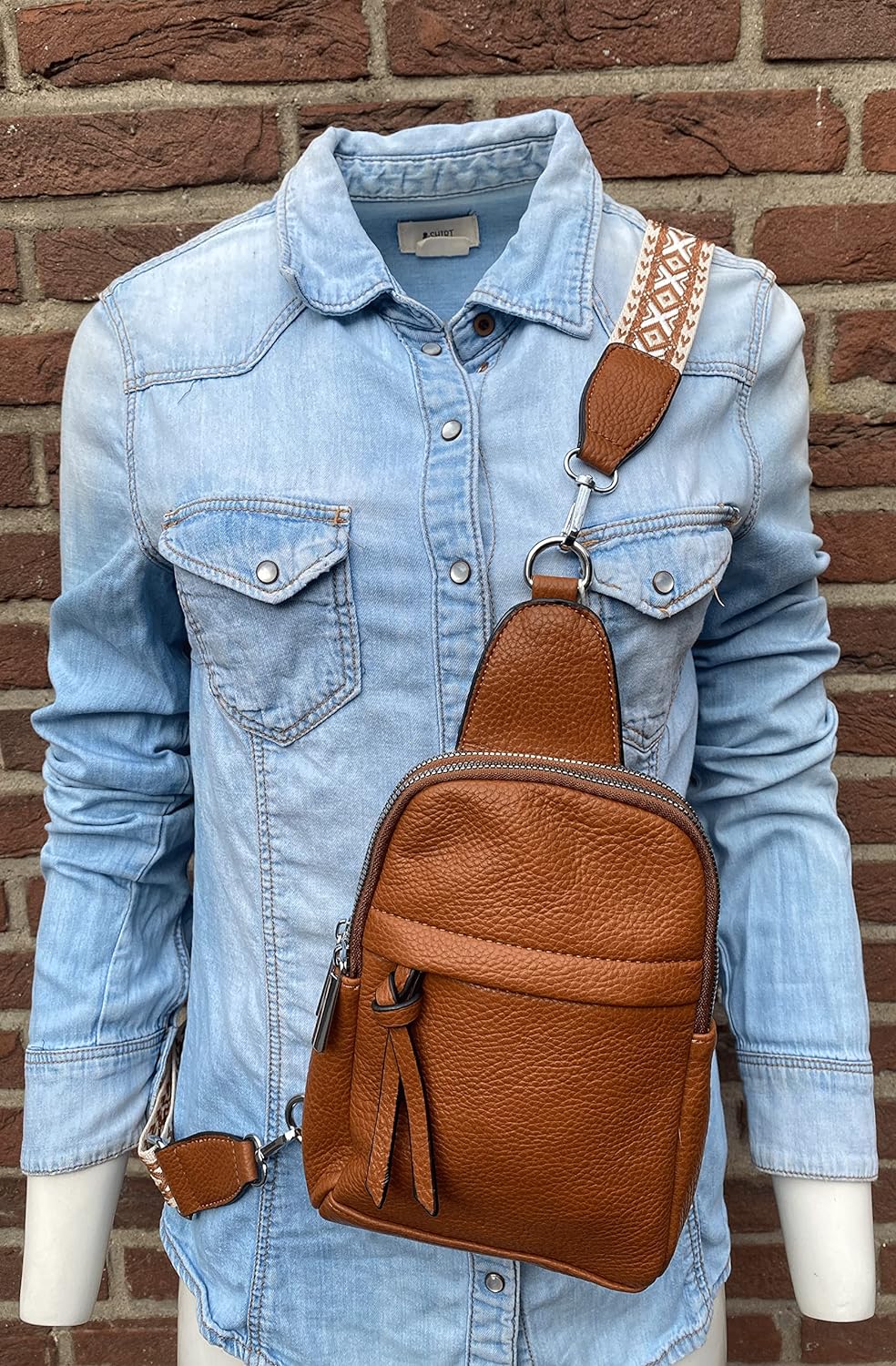 stylx Sling Bag Brusttasche, Crossbody Umhängetasche Damen veganes Leder,Schultertasche Schulterruck