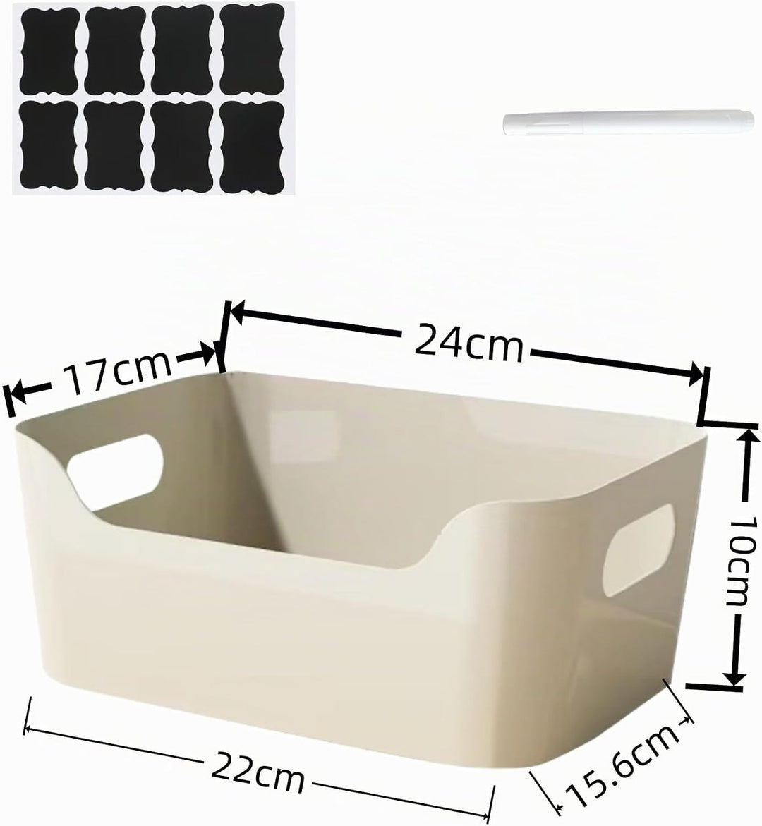 4 Stück Mixfarbe Aufbewahrungsboxen mit Griff 24×17×10 cm,Niedrigeren Vorderseite Aufbewahrungskorb,