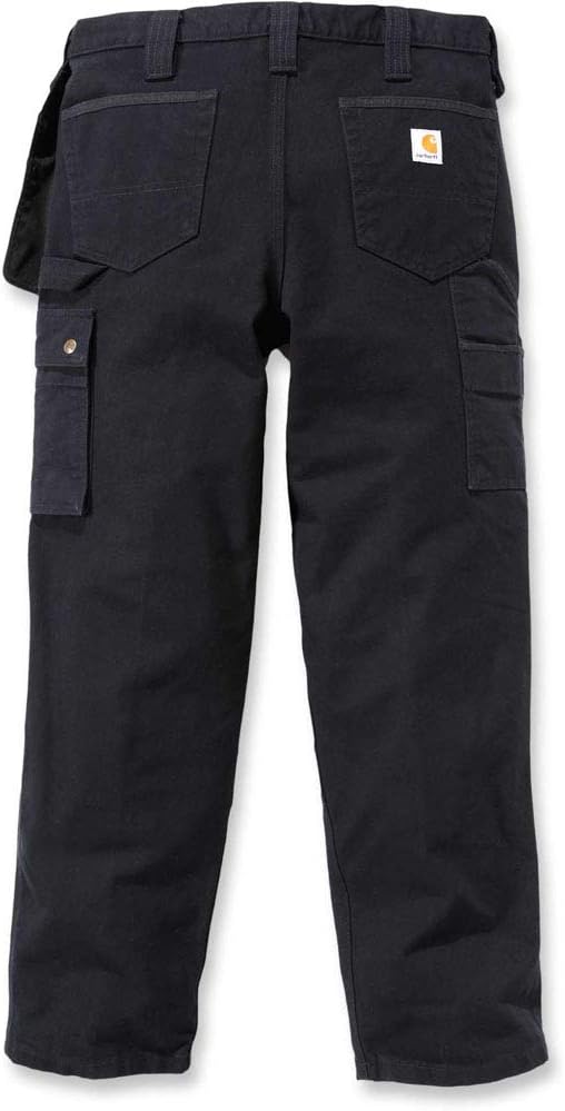 Carhartt Herren Washed Duck Multipocket Hose Work Utility Pants, 38W / 32L Schwarz