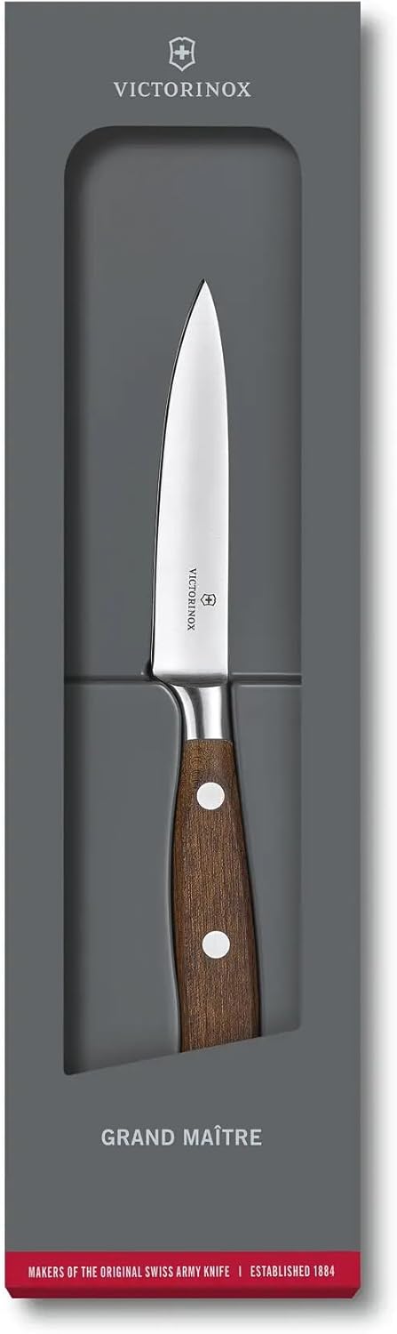 Victorinox Grand Maître, Profi Officemesser, Extra Scharfe Klinge, gerader Schliff, 10 cm, Edler Hol