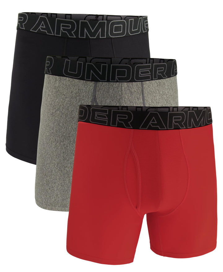 Under Armour Herren Tech Stretch Feuchtigkeitstransport Flachvorder Shorts XS Red Heather Solid 3er-