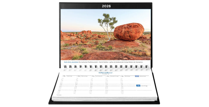 Weltreise - KUNTH Tischkalender 2026: Wochenkalender mit faszinierenden Fotomotiven und einem prakti
