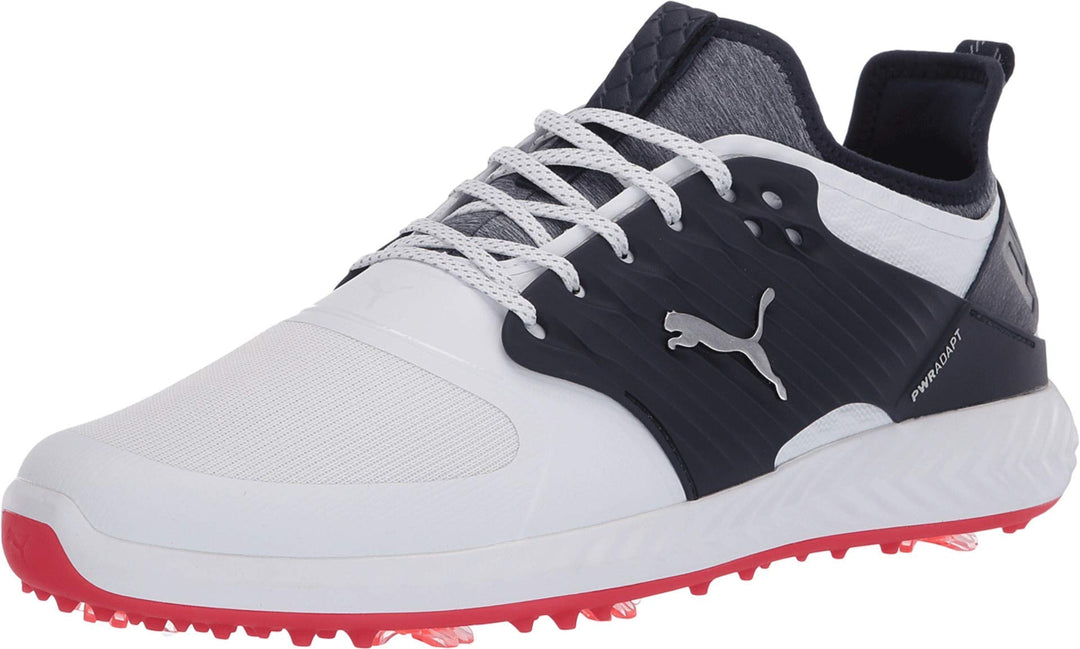 PUMA Herren Ignite Pwradapt Caged Golfschuhe 40.5 EU Puma White Puma Silver Peacoat, 40.5 EU Puma Wh