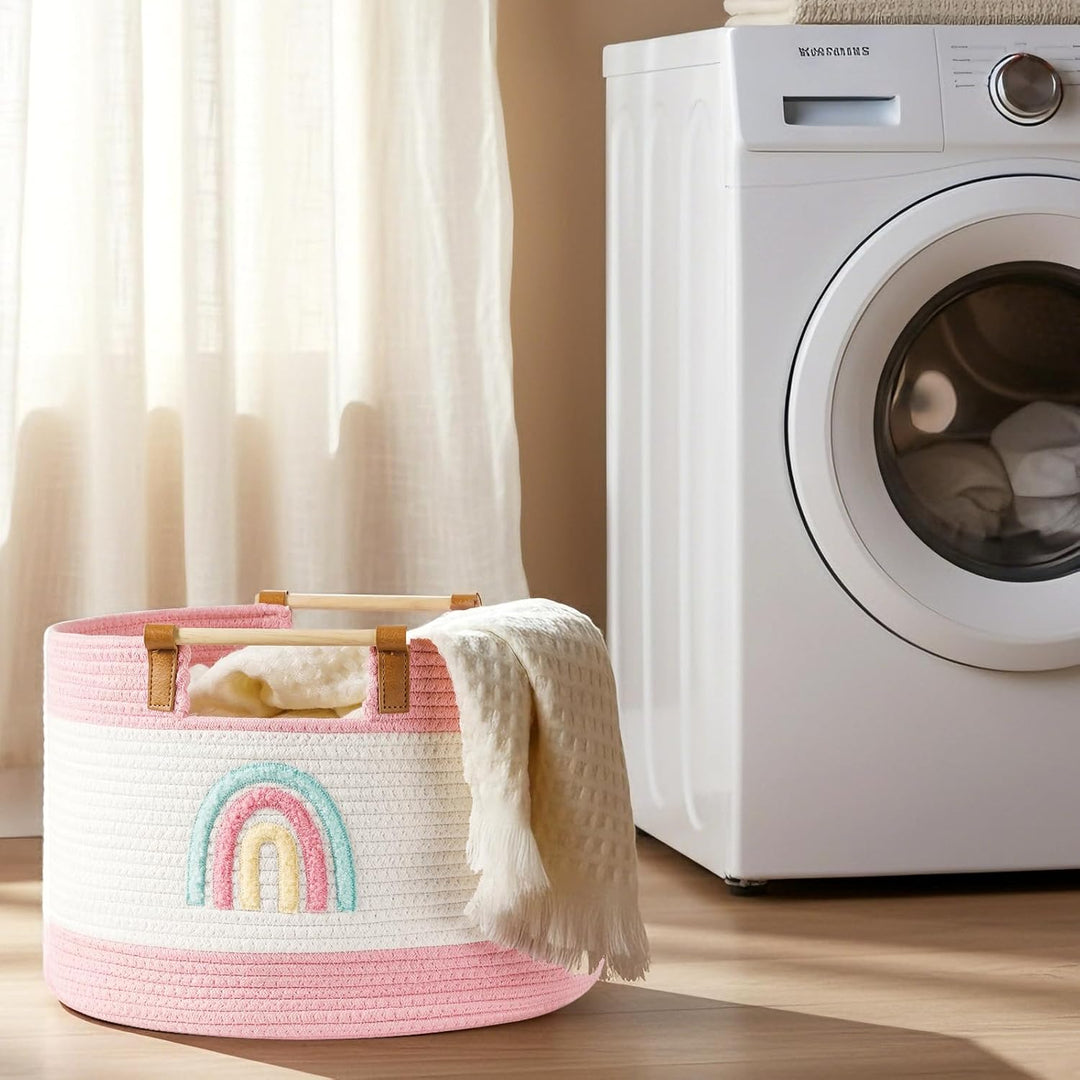Grosser Deckenkorb für das Wohnzimmer 35L Baby-Wäschekorb Spielzeugkorb für Babys Kleinkinder Aufbew