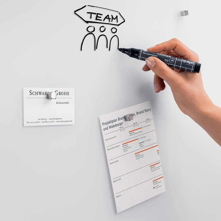 SIGEL GL546 Premium Glas-Whiteboard 91x46 cm, super-weiss: matt, nicht spiegelnd, TÜV geprüft, einfa