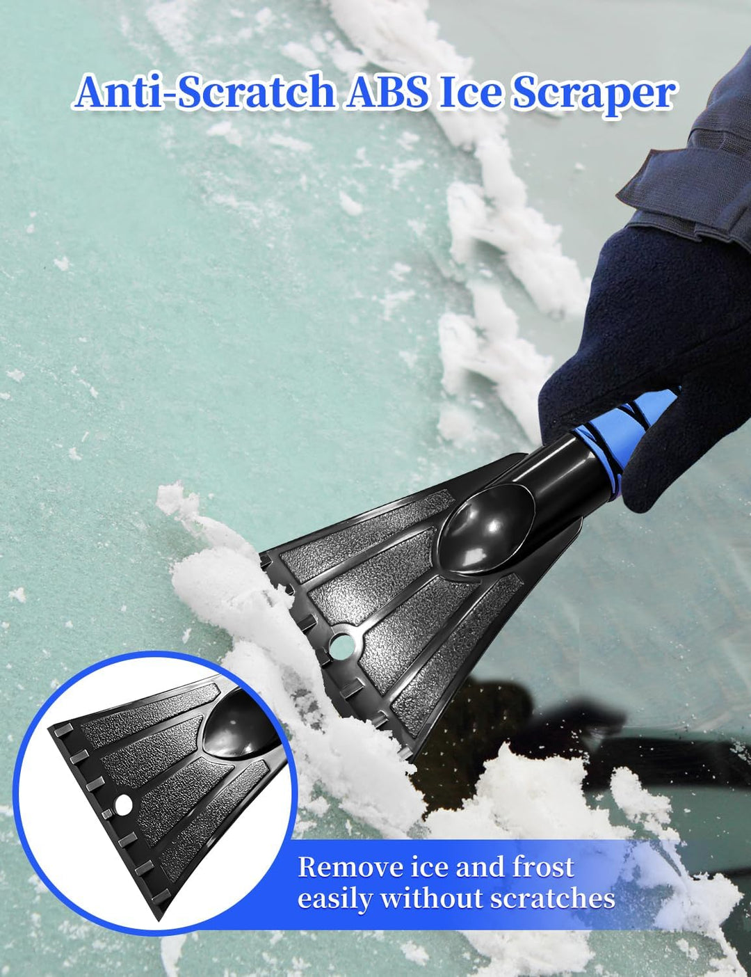 HEEYA Eiskratzer Auto, 69cm Schneeburste und Eiskratzer mit Schaumstoffgriff, Abnehmbarer Schneekabe