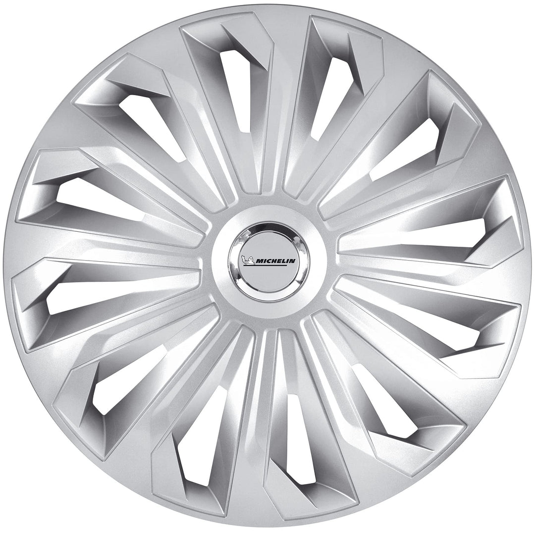 MICHELIN Radkappen 14 Zoll Universal Radzierblenden Monique 4er Set Fürs Auto ABS Kunststoff | Silbe