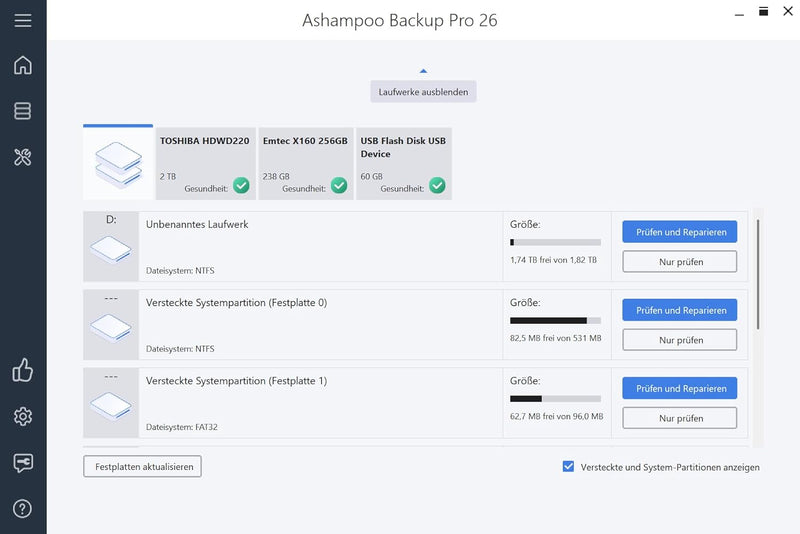 Backup Pro 25 - Datensicherung Programm, Rettung bei Malware-Befall, defekter Festplatte oder Window