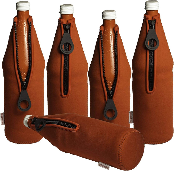 Flaschenkühler 0,7-1,0L für Glas- & PET Flaschen, Neopren, Getränkekühler, (rot, 5) Rot 5, Rot 5