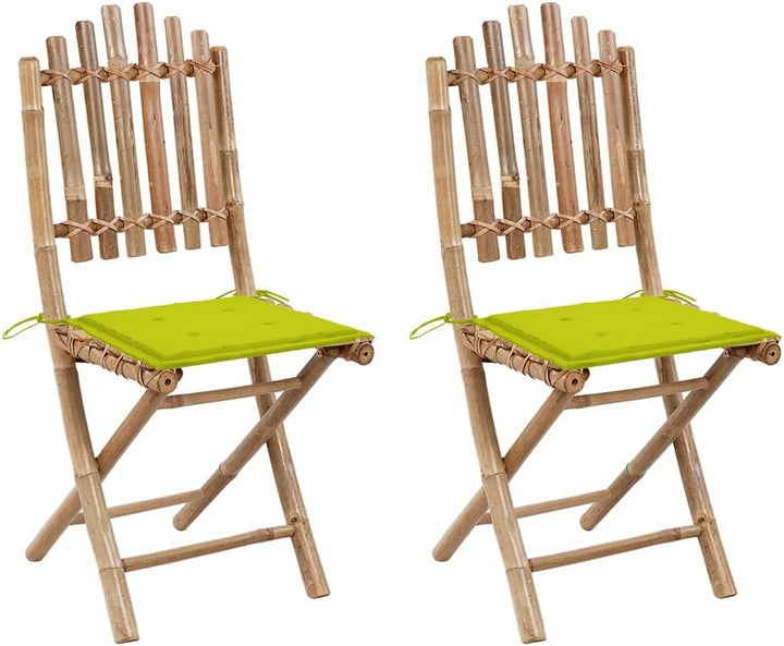 vidaXL 2X Gartenstuhl Klappbar mit Kissen Essstuhl Klappstühle Klappstuhl Gartenstühle Stühle Stuhl