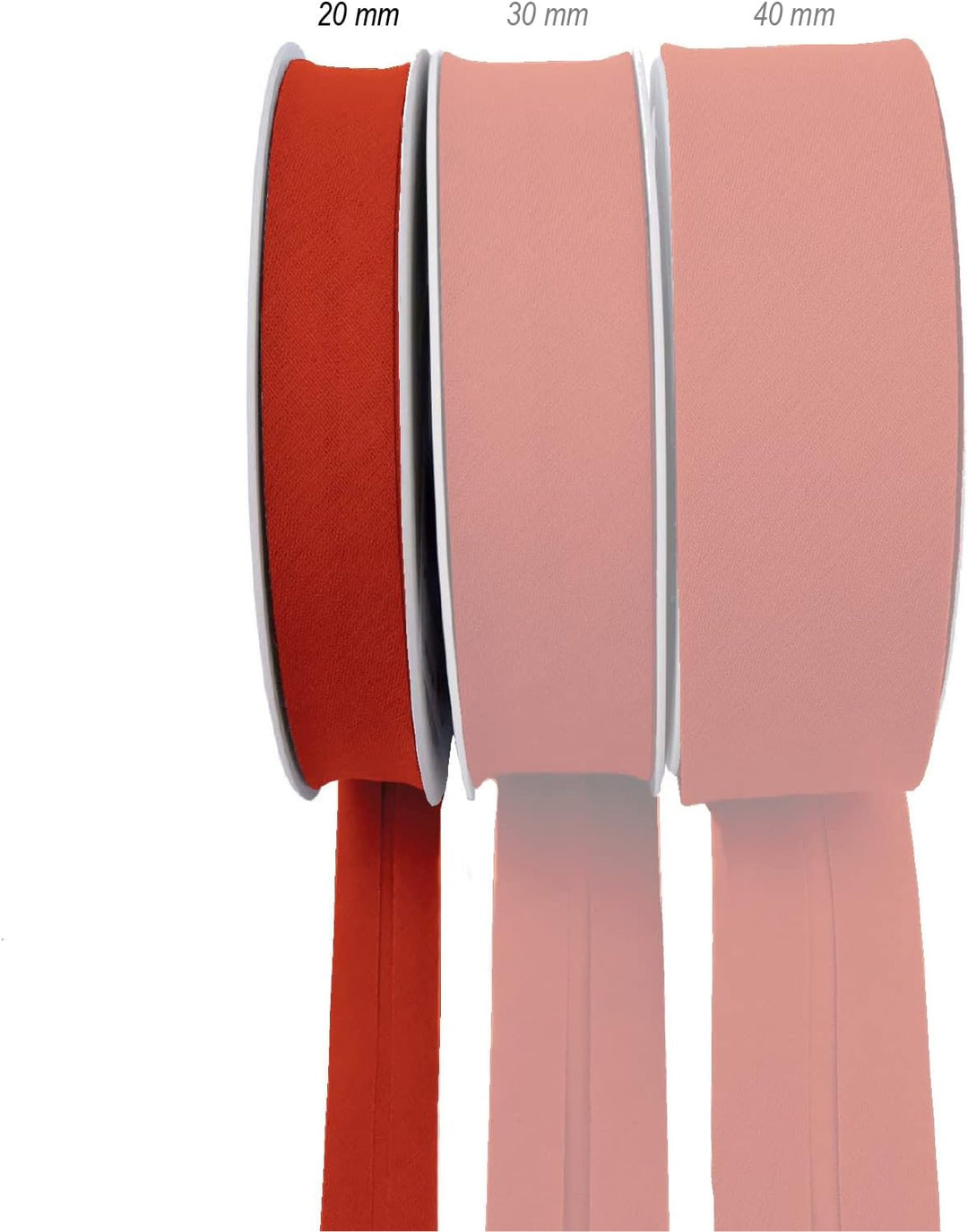 TEXTEX = 20 mm Breites Schrägband. 50% Baumwolle und 50% Polyester. Packung mit 3 Stück à 10 m - (Bi