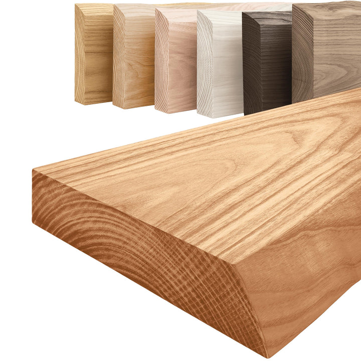 LAMO Manufaktur Regal Holz massiv ohne Befestigung | Wand Regal 100 cm breit für Wohnzimmer, Küche,