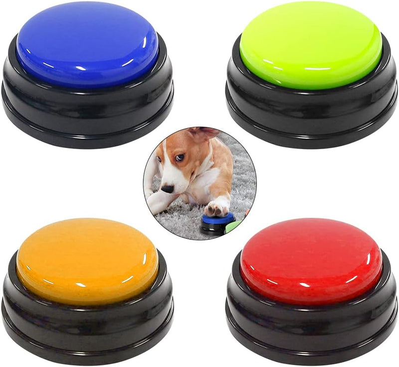 NAVESO Buzzer Mit Aufnahmefunktion Hunde, 4 Stück Answer Buzzers Hund, Buzzer mit Sound, Buzzers Auf