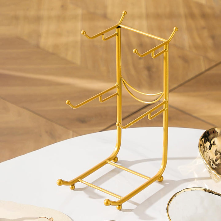 Simcat 3-Schicht Obstschale Keramik mit Metallgestell - Etagere Dekoschale für Küche/Wohnzimmer, Ser