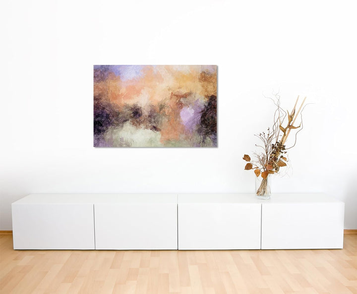 Paul Sinus Art Kunstfoto auf Leinwand 60x40cm Abstraktes Gemälde in Nude, Schwarz und Weiss auf Lein