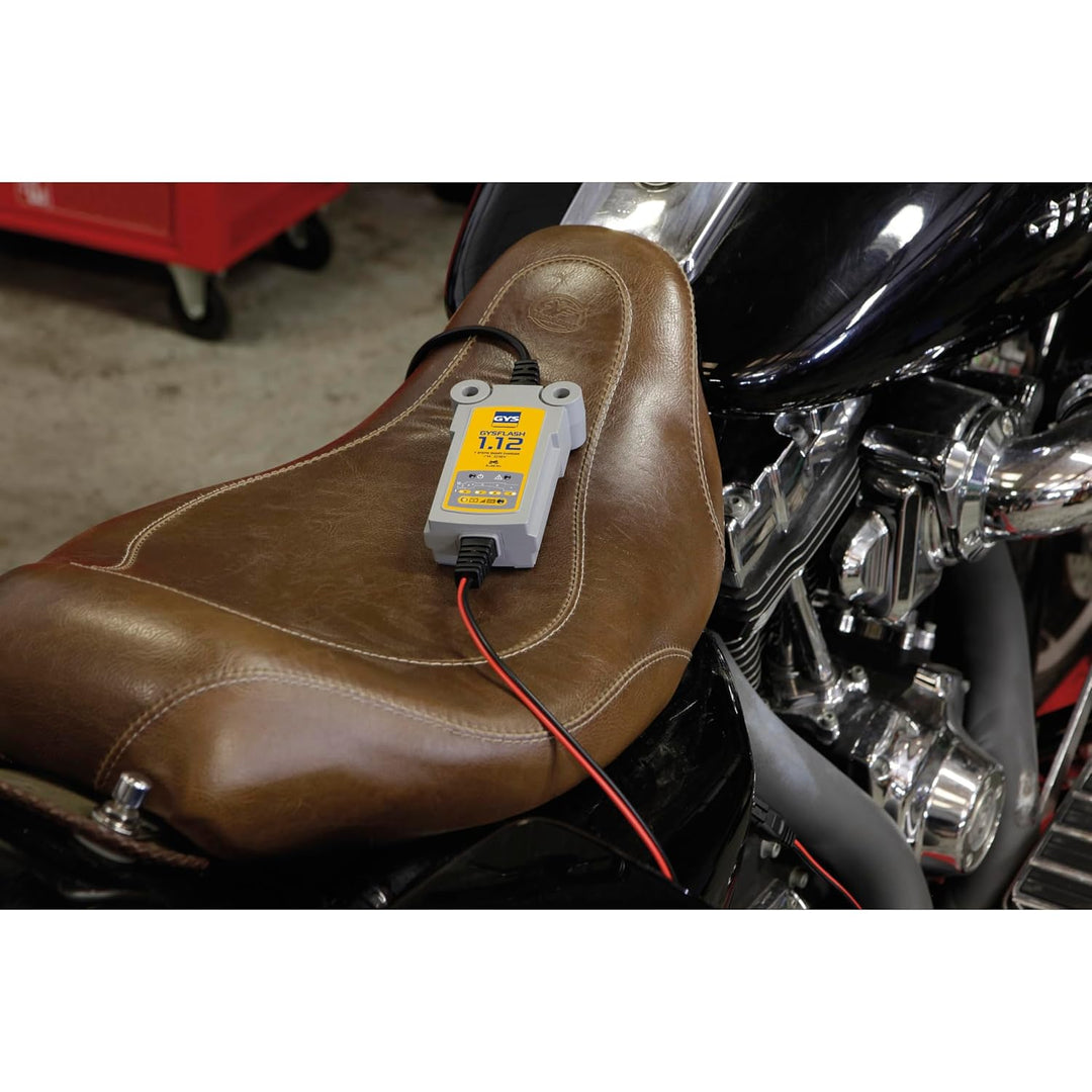 GYS Ladegerät Batterieladegerät 12V für Motorrädern, Jet-Skis, Kart-Sport-Fahrzeugen und Rasenmähern