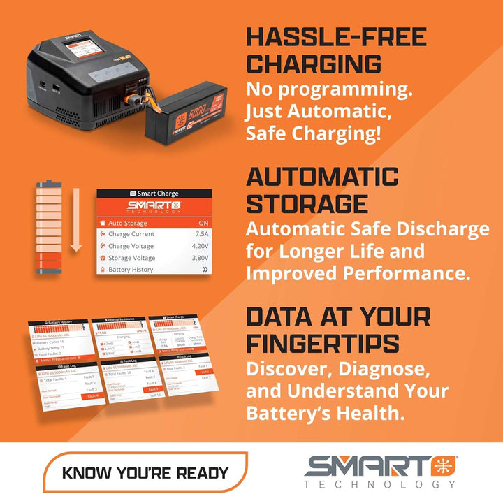 11.1V 5000mAh 3S 100C Smart G2 Hardcase LiPo Battery: IC5