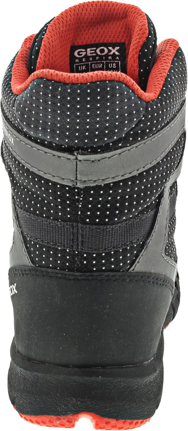 Geox Unisex Kinder J Flexyper Boy B AbxAnkle Boot 34 EU Black Orange, 34 EU Black Orange