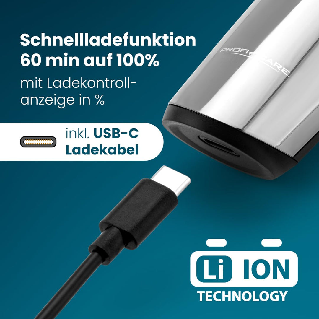 ProfiCare® Rasierer Herren elektrisch | 3-fach Schersystem | flexible Scherköpfe | mit Langharschnei