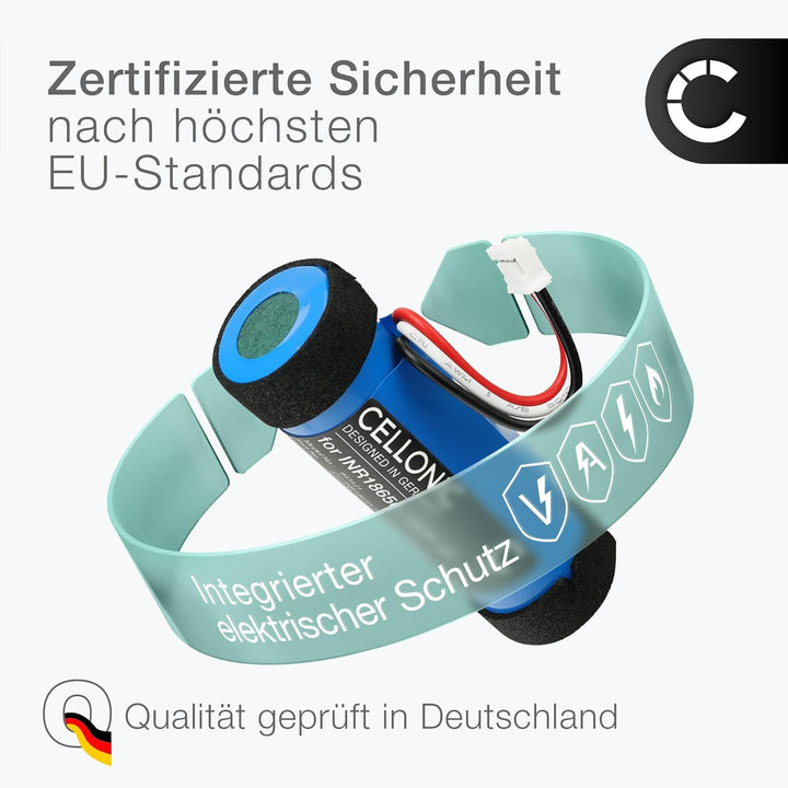 CELLONIC, Lautsprecherakku kompatibel mit Teufel BOOMSTER GO (2600mAh, 3.7V) Ersatzakku INR18650-1S2