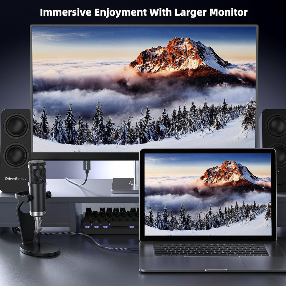 DriverGenius 8K USB-C auf DisplayPort Kabel 1.8 M - USB Typ-C zu DP 1.4 Monitor Video Konverter [8K@