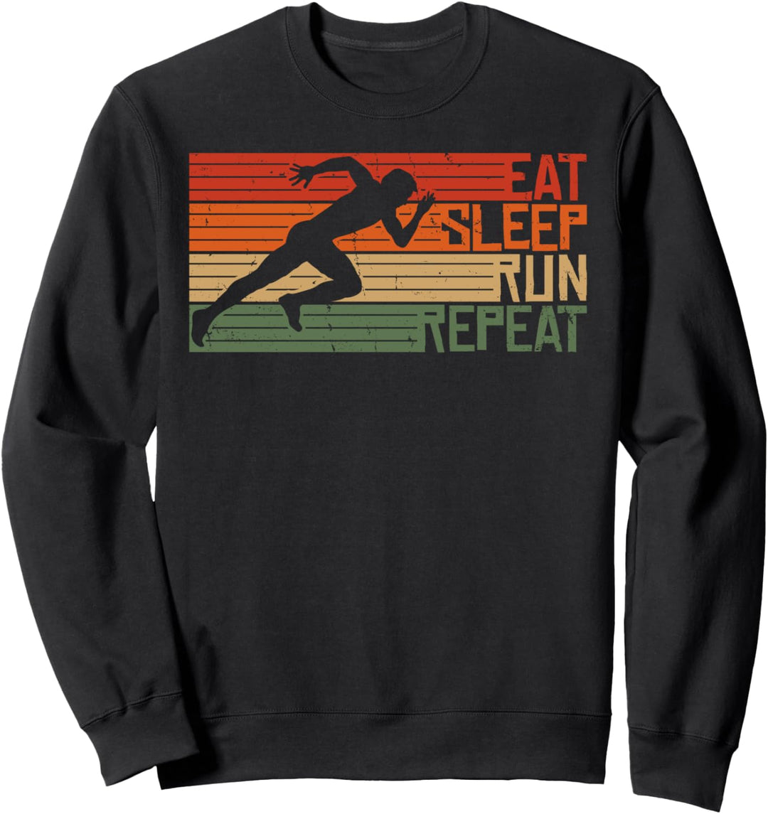 Eat Sleep Run Repeat Vintage Retro Sweatshirt
