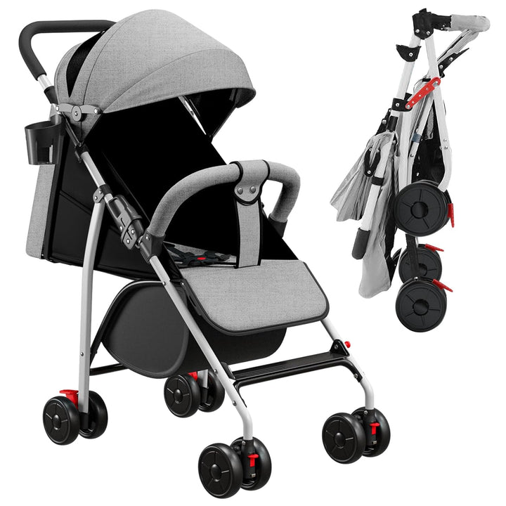 Kompakter Kinderwagen, 0 bis 4 Jahre (30 kg max), leicht (4,10 kg), Buggy für Babys, Komfort, faltba