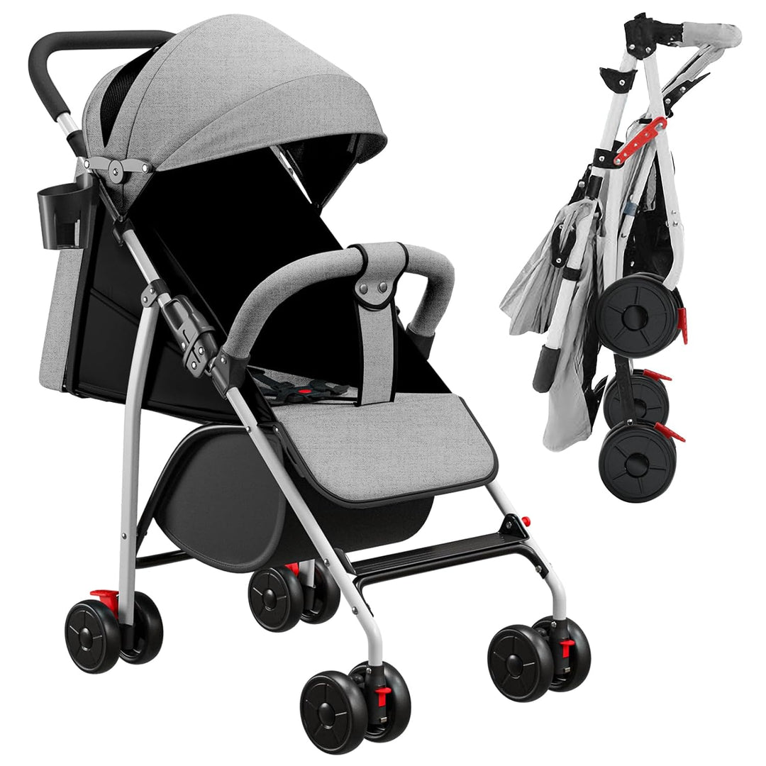 Kinderwagen für Kinder ab 6 Monaten, Sitzen/Liegen, verstellbarer Gurt, lockern zum Liegen, Anziehen
