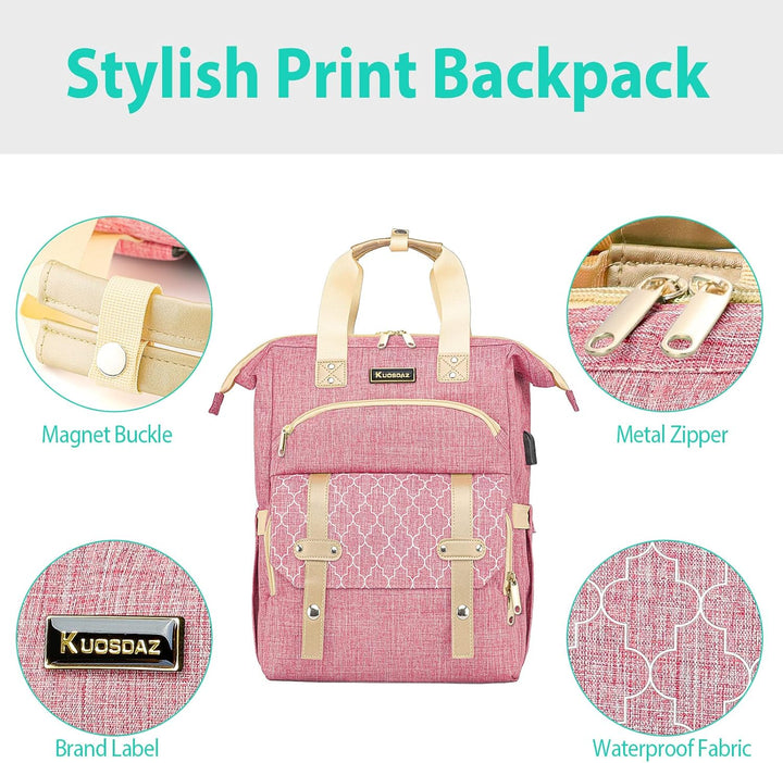 Rucksack Damen, Schulrucksack Mädchen Teenager mit USB Ladeanschluss & Laptopfach, 15,6 Zoll Laptop