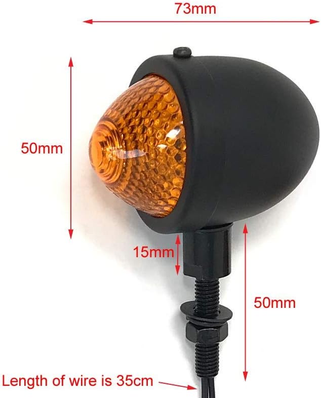 Alchemy Parts Signale Turn Blinker Motorrad Retro Klassiker Custombikes Trikes - Schwarz Metall
