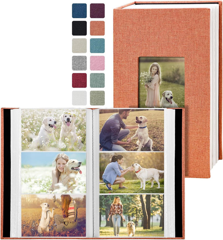 Fotoalbum 10,2 x 15,2 cm mit 420 Taschen, Einsteck-Bilderalben, Leineneinband, Erinnerungsbuch mit F