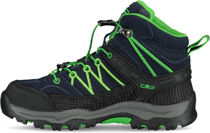 CMP Unisex Kinder Kids Rigel Mid Shoes Wp Trekking-Schuhe 28 EU Blau Grün B Blue Gecko, 28 EU Blau G
