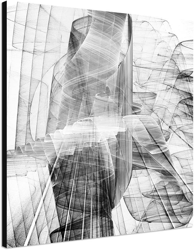 Paul Sinus Art Blasse Sehnsucht - Abstrakt378_60x60cm Bild auf Leinwand Abstraktes Motiv quadratisch