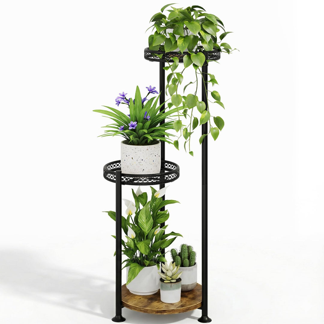 Bamworld Blumenständer Metall Mehrstöckig – Pflanzenständer Modern für Innen – Pflanzenregal Platzsp
