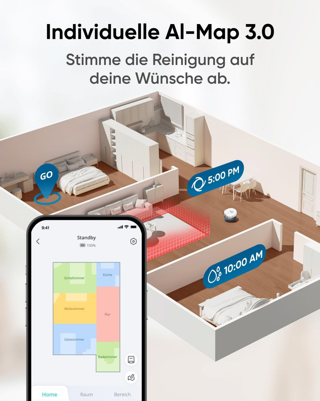 eufy Saug- und Wischroboter X10 Pro Omni, All-in-One, Weiss | Aktive Hindernisvermeidung, 8.000Pa, A