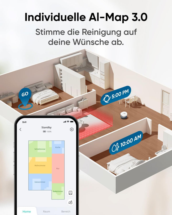 eufy Saug- und Wischroboter X10 Pro Omni, All-in-One, Weiss | Aktive Hindernisvermeidung, 8.000Pa, A