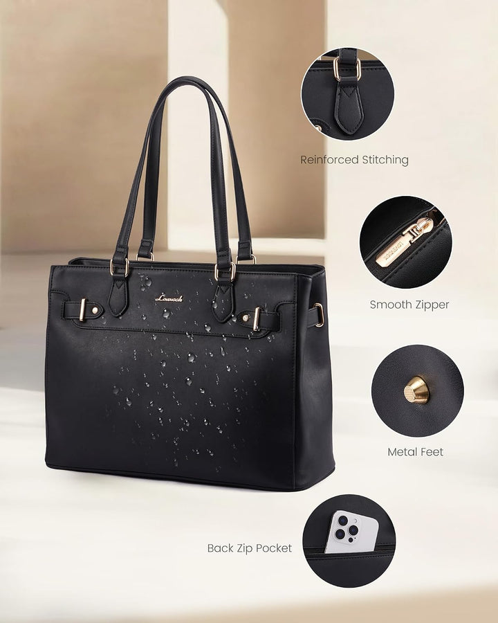 LOVEVOOK Handtasche Damen Mittelgross, 15,6" Shopper Tasche Arbeitstasche Elegant Laptoptasche Gross