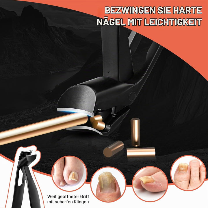 BEZOX Präzisions Nagelknipser mit abgewinkeltem Kopf für dicke Seniorennägel - Grosser Fingernagelkn