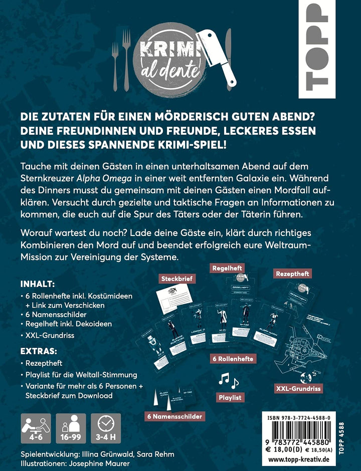 Krimi al dente: Sternzeit 6026 – Durch Mord und Zeit: Krimi-Dinner für Zuhause – 4-6 Personen (Krimi
