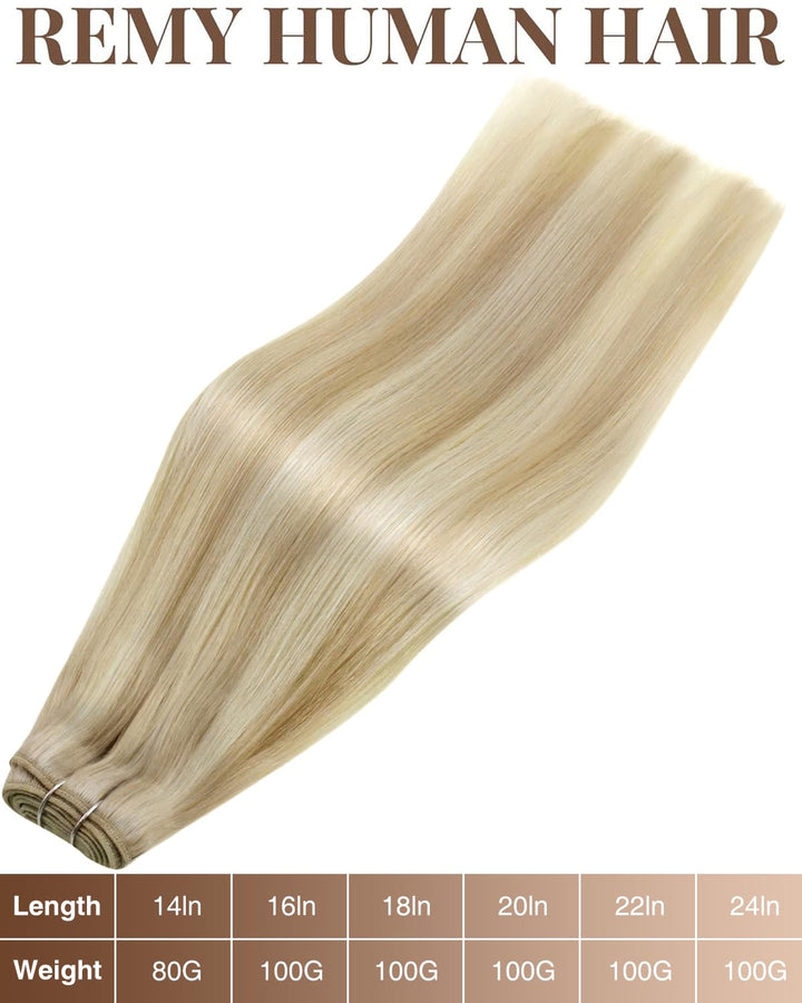 Hetto Extensions Tressen Echthaar Blond Highlight Tressen Extensions Echthaar Remy Extensions Tresse