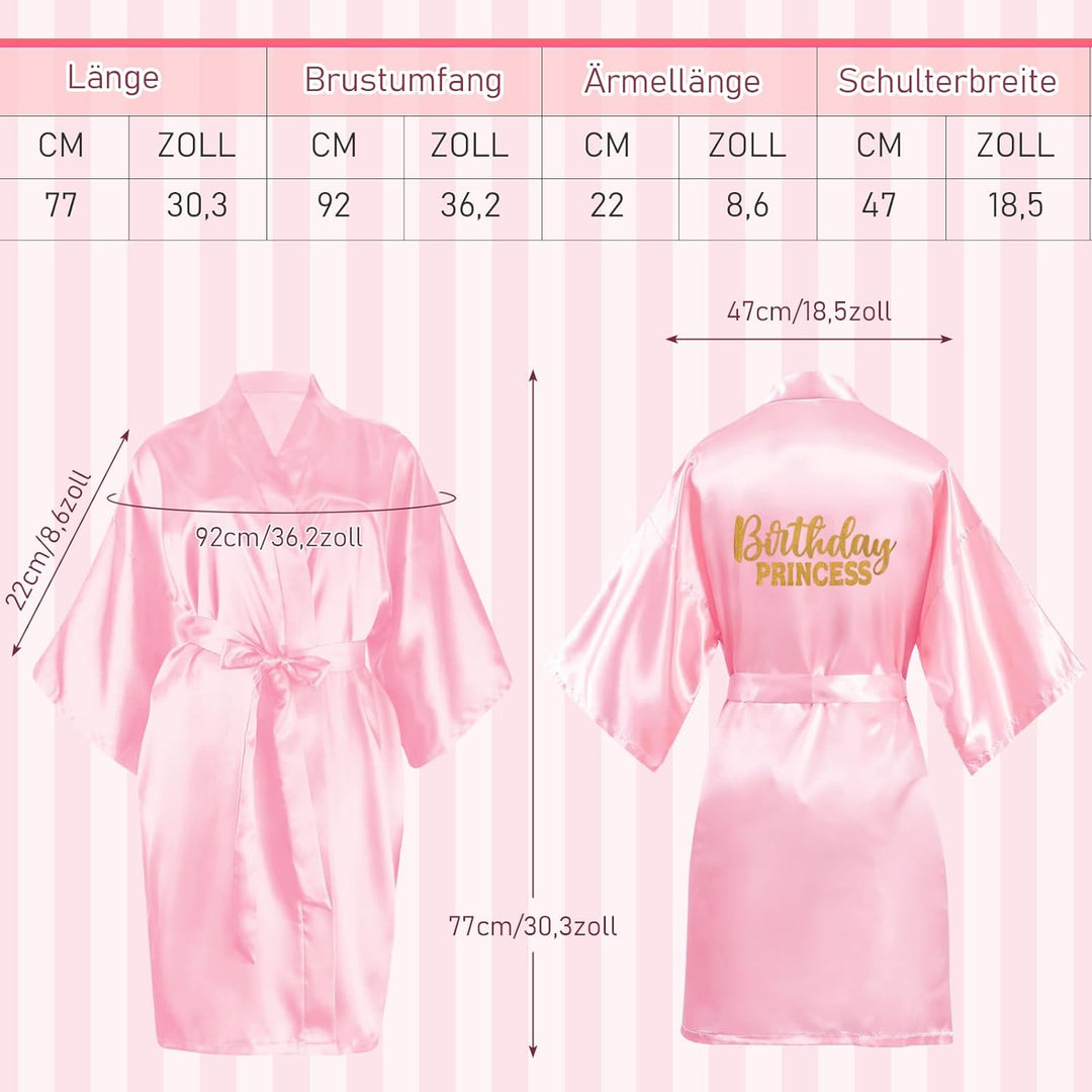 24 Stück Geburtstags-Bademantel, Prinzessinnen-Bademantel für Mädchen, 6 Bademäntel, 6 Tragetaschen,