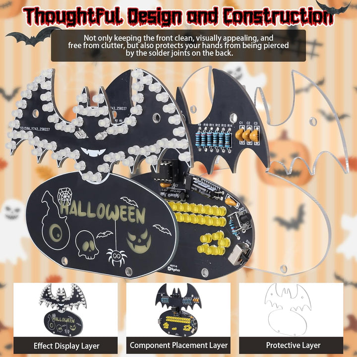 Löt Bausatz, Fledermaus LED Licht Löten Übungssatz, DIY Electronic Kits für Anfänger, Lehr und Lerna