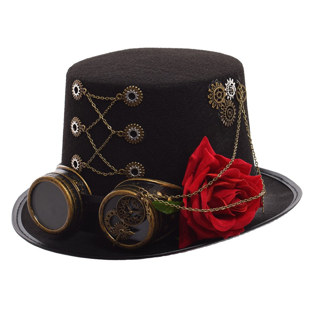 GRACEART Steampunk Hut Zylinder mit Brille M Style-01, M Style-01